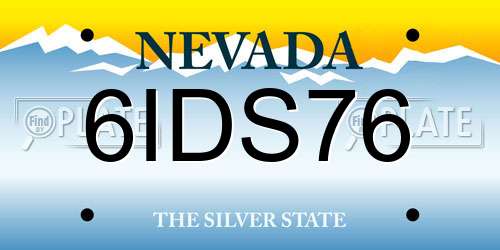 6IDS76 Nevada License Plate