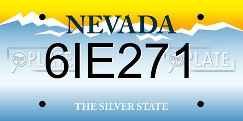 6IE271 Nevada License Plate