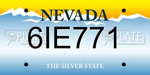 6IE771 Nevada License Plate