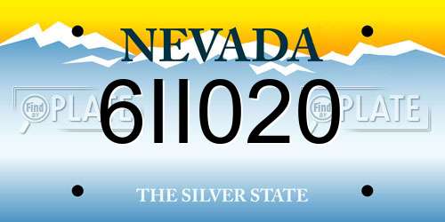 6II020 Nevada License Plate