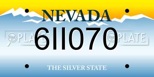 6II070 Nevada License Plate