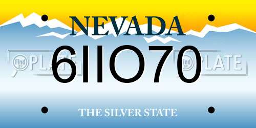 6IIO70 Nevada License Plate