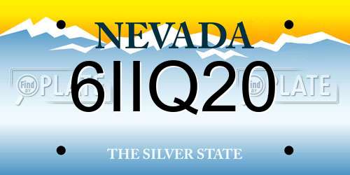 6IIQ20 Nevada License Plate