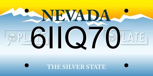 6IIQ70 Nevada License Plate