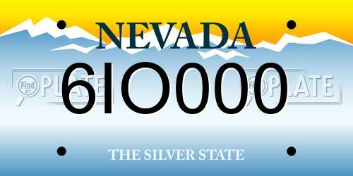 6IO000 Nevada License Plate