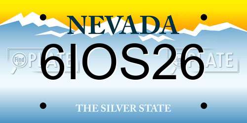6IOS26 Nevada License Plate