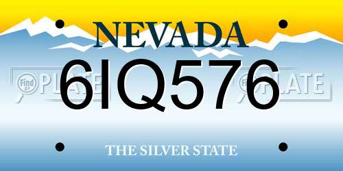 6IQ576 Nevada License Plate