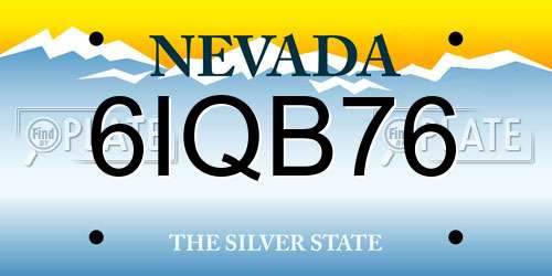 6IQB76 Nevada License Plate