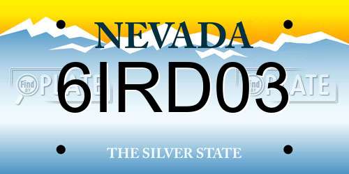 6IRD03 Nevada License Plate