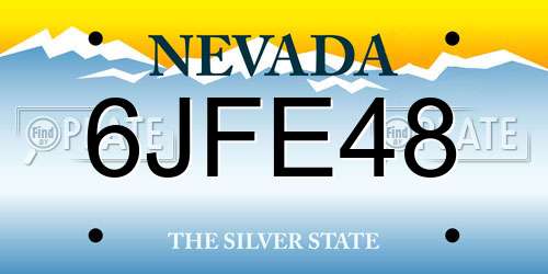 6JFE48 Nevada License Plate