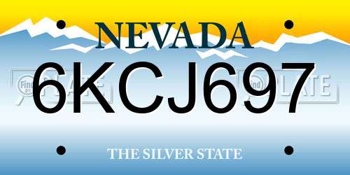 6KCJ697 Nevada License Plate