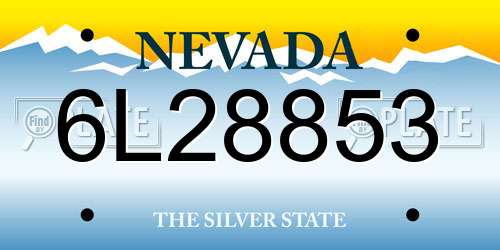 6L28853 Nevada License Plate