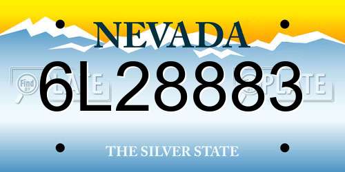 6L28883 Nevada License Plate