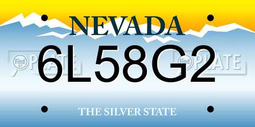 6L58G2 Nevada License Plate