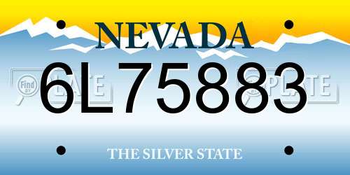 6L75883 Nevada License Plate