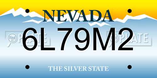 6L79M2 Nevada License Plate