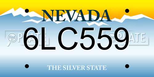 6LC559 Nevada License Plate