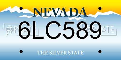 6LC589 Nevada License Plate