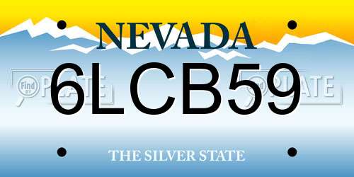 6LCB59 Nevada License Plate