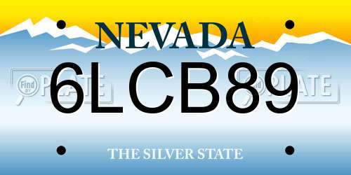 6LCB89 Nevada License Plate