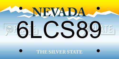 6LCS89 Nevada License Plate