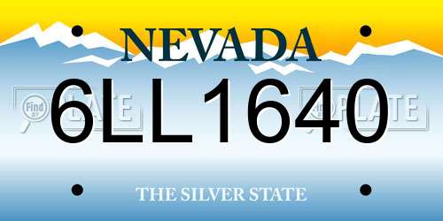 6LL1640 Nevada License Plate