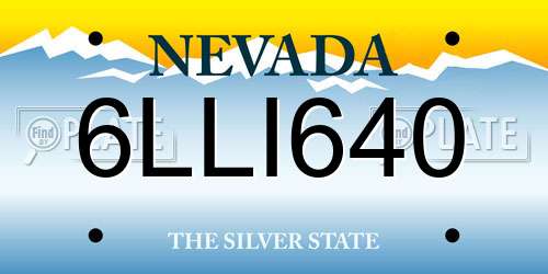 6LLI640 Nevada License Plate