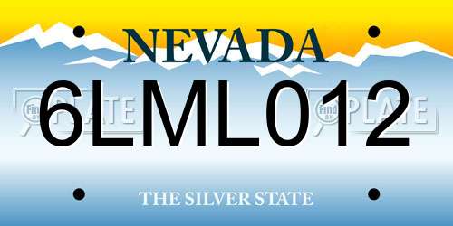 6LML012 Nevada License Plate