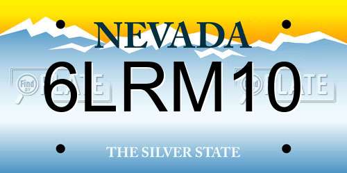 6LRM10 Nevada License Plate