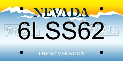 6LSS62 Nevada License Plate