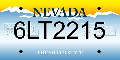 6LT2215 Nevada License Plate