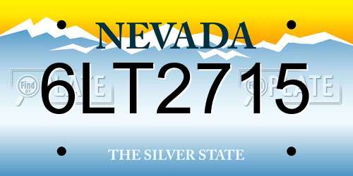 6LT2715 Nevada License Plate