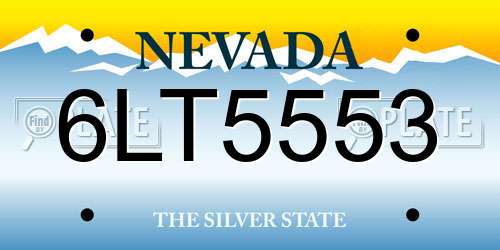 6LT5553 Nevada License Plate