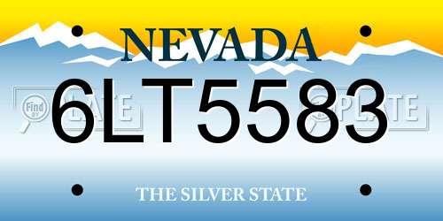 6LT5583 Nevada License Plate