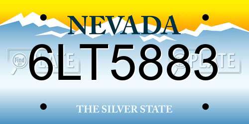6LT5883 Nevada License Plate