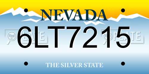 6LT7215 Nevada License Plate