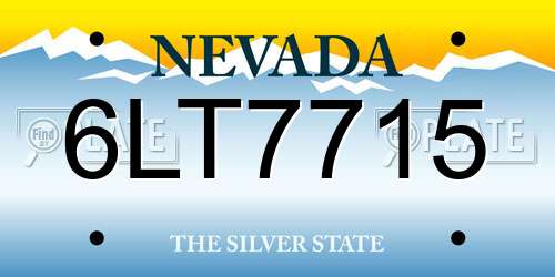 6LT7715 Nevada License Plate