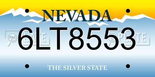 6LT8553 Nevada License Plate