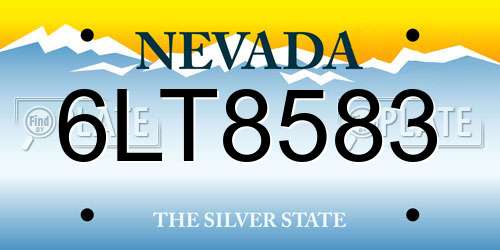 6LT8583 Nevada License Plate