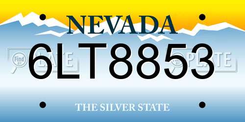 6LT8853 Nevada License Plate