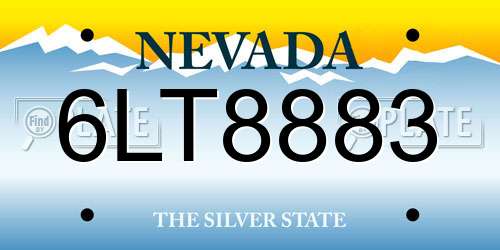 6LT8883 Nevada License Plate