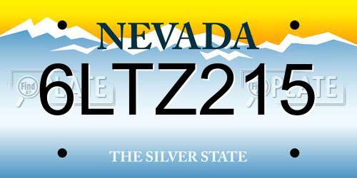 6LTZ215 Nevada License Plate