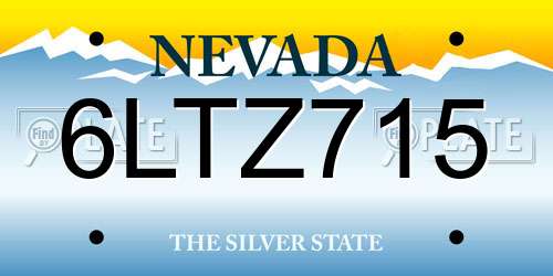 6LTZ715 Nevada License Plate