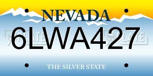6LWA427 Nevada License Plate