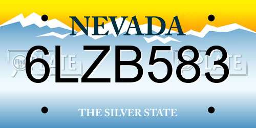 6LZB583 Nevada License Plate
