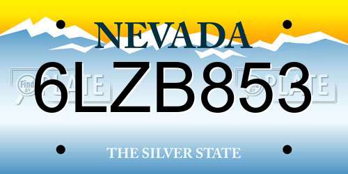 6LZB853 Nevada License Plate