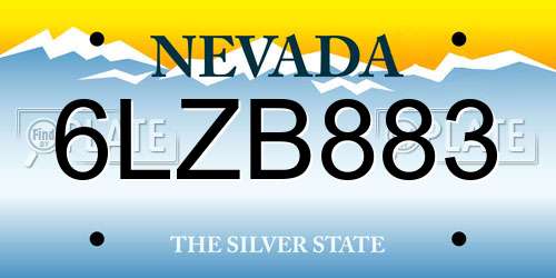 6LZB883 Nevada License Plate