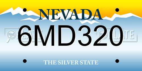 6MD320 Nevada License Plate