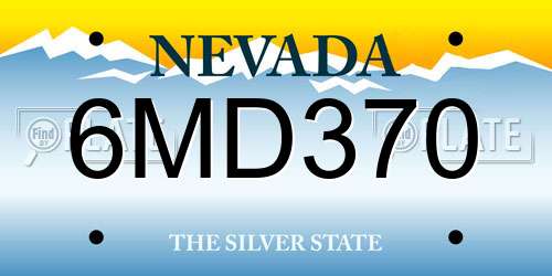 6MD370 Nevada License Plate