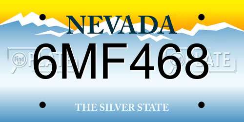 6MF468 Nevada License Plate